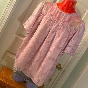 TRACIES Floral Pink Lace Blouse